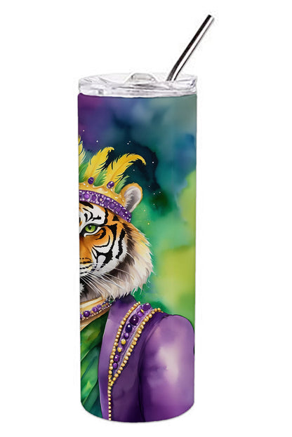 Tiger the King of Mardi Gras Stainless Steel Skinny Tumbler Vacuum Double Walled Reusable Insulated Tumbler Travel Cup for Coffee Cocktails Gift with Lid, 20 oz - Renee Lane Company