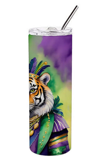 Tiger the King of Mardi Gras Stainless Steel Skinny Tumbler Vacuum Double Walled Reusable Insulated Tumbler Travel Cup for Coffee Cocktails Gift with Lid, 20 oz - Renee Lane Company