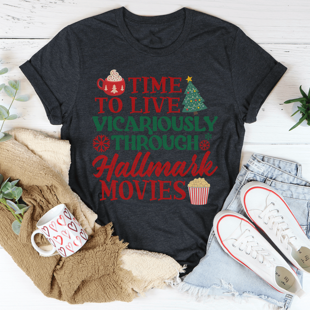 Time to Live Vicariously Christmas T-Shirt - Renee Lane Company