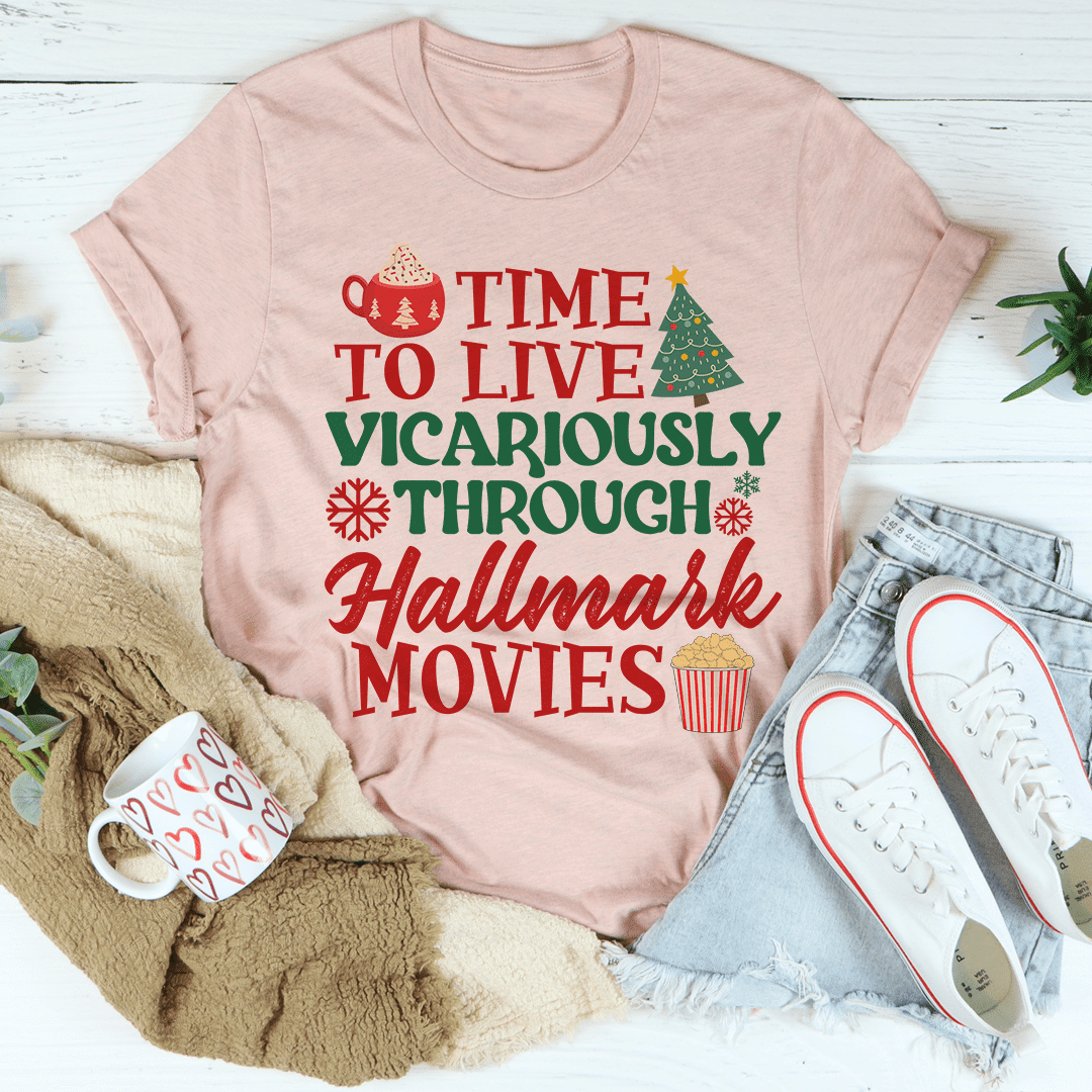 Time to Live Vicariously Christmas T-Shirt - Renee Lane Company