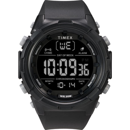 Timex Mens Digital 50mm Watch - Black Strap Digital Dial Black Case - Renee Lane Company