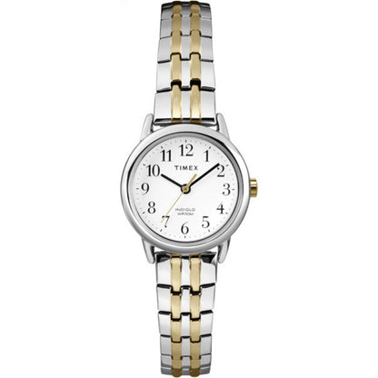 Timex Womens Easy Reader 25mm Watch – Silver-Tone Case White Dial with Two-Tone Expansion Band - Renee Lane Company