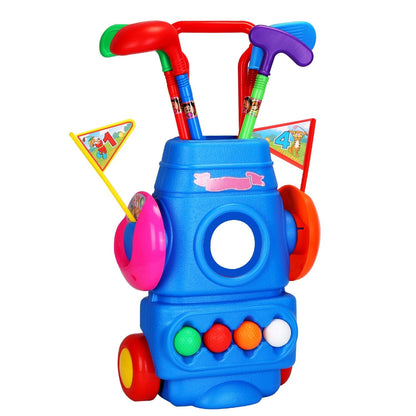 Toddler Golf Set with 4 Balls 4 Clubs 2 Holes 2 Flags Golf Cart Indoor Outdoor Golf - Renee Lane Company