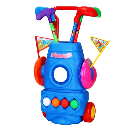 Toddler Golf Set with 4 Balls 4 Clubs 2 Holes 2 Flags Golf Cart Indoor Outdoor Golf - Renee Lane Company