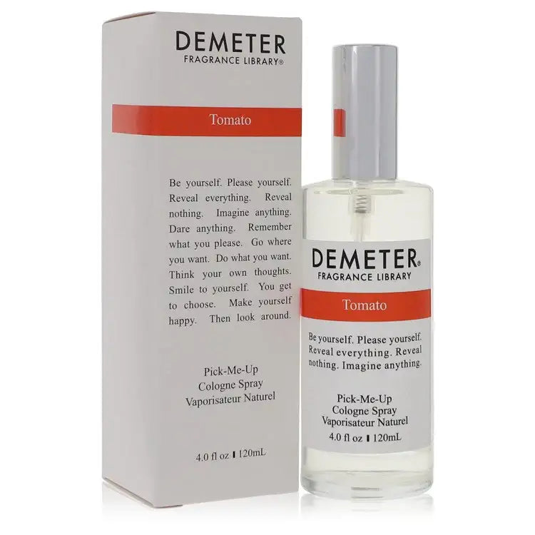 Tomato by Demeter pick-me-up cologne spray with silver cap and box