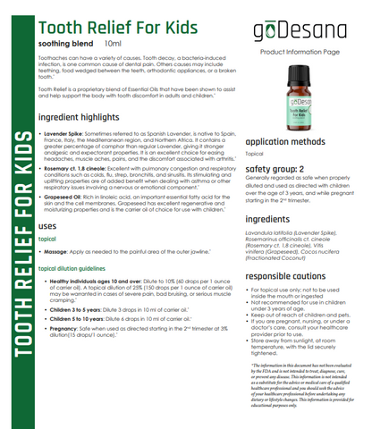 Tooth Relief Essential Oil - Renee Lane Company