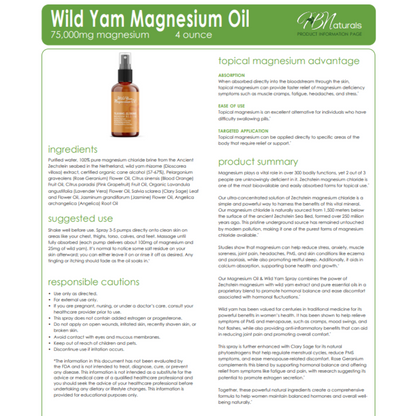 Topical Magnesium Oils - Magnesium, Pain, Sleep, and Wild Yam | 75,000 mg | 4 oz Bottles - Renee Lane Company