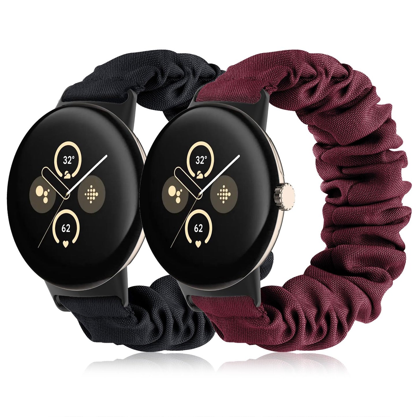 Tovimall Bands Compatible with Google Pixel Watch 3 41mm/Pixel Watch 2 /Pixel Watch BandElastic Fabric Watch BandScrunchie Strap Replacement Watch Bands For Women(2 Pack) - Renee Lane Company