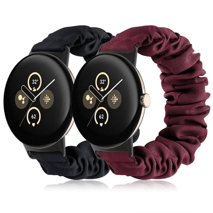Tovimall Bands Compatible with Google Pixel Watch 3 41mm/Pixel Watch 2 /Pixel Watch BandElastic Fabric Watch BandScrunchie Strap Replacement Watch Bands For Women(2 Pack) - Renee Lane Company