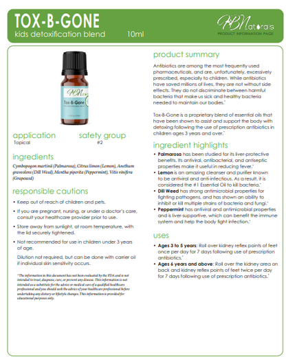 Tox-B-Gone Kids Detoxification Essential Oil Blend - Renee Lane Company