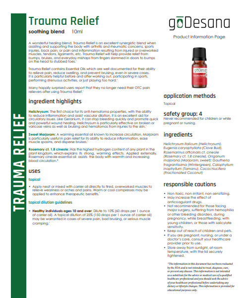 Trauma Relief Soothing Essential Oil Blend - Renee Lane Company