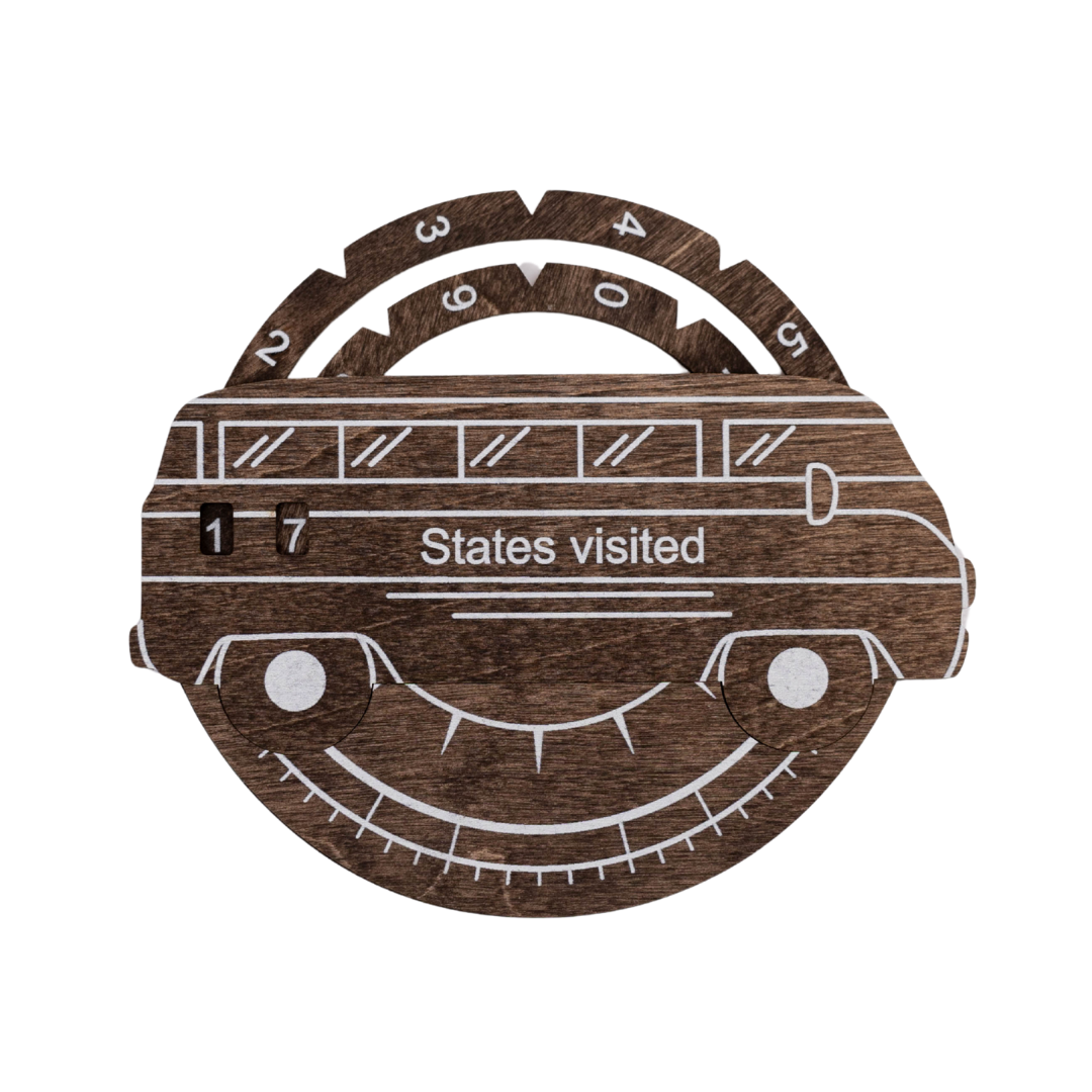 Travel Tracker 3D Wooden USA Map – Dark Walnut - Renee Lane Company
