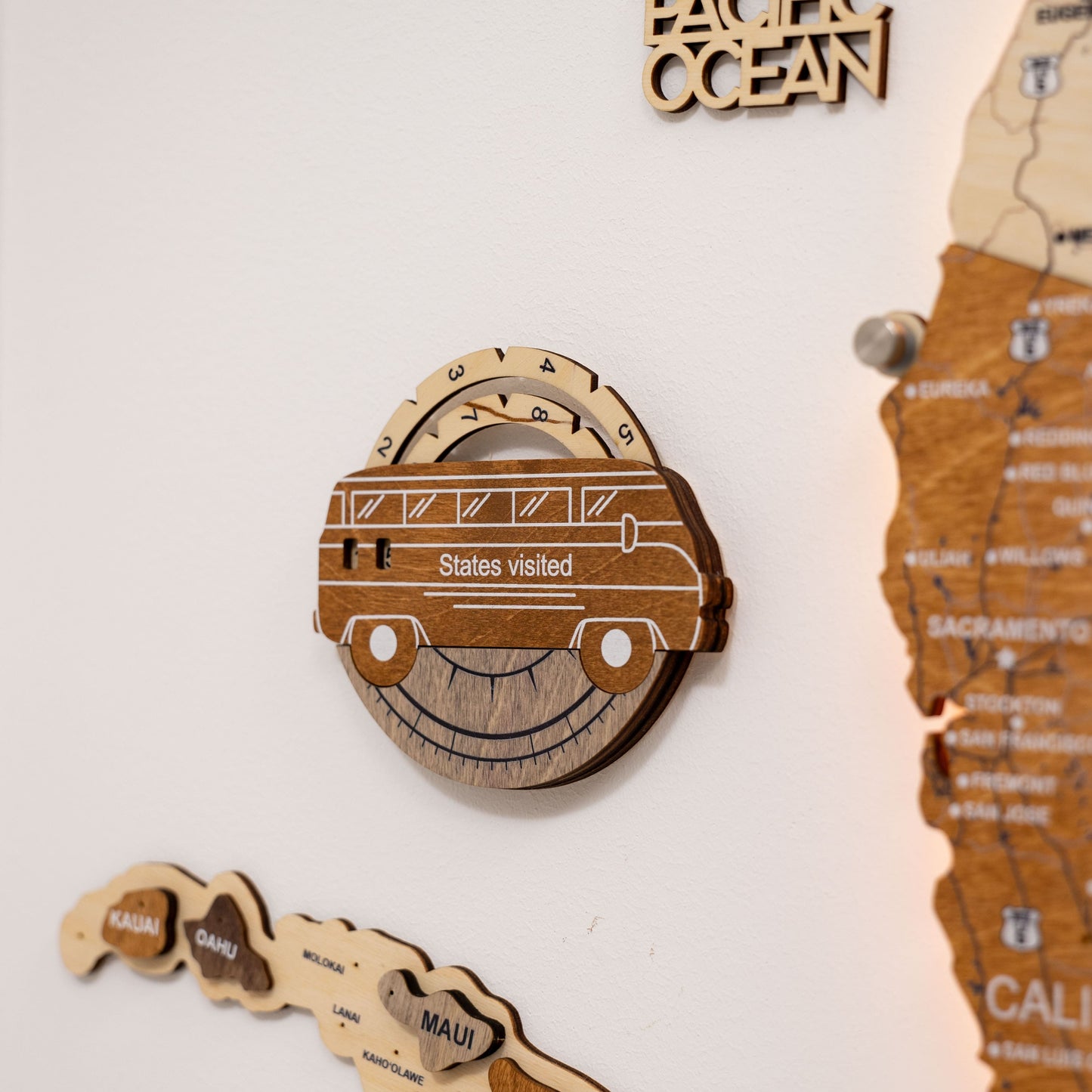 Travel Tracker 3D Wooden USA Map – Multicolor - Renee Lane Company