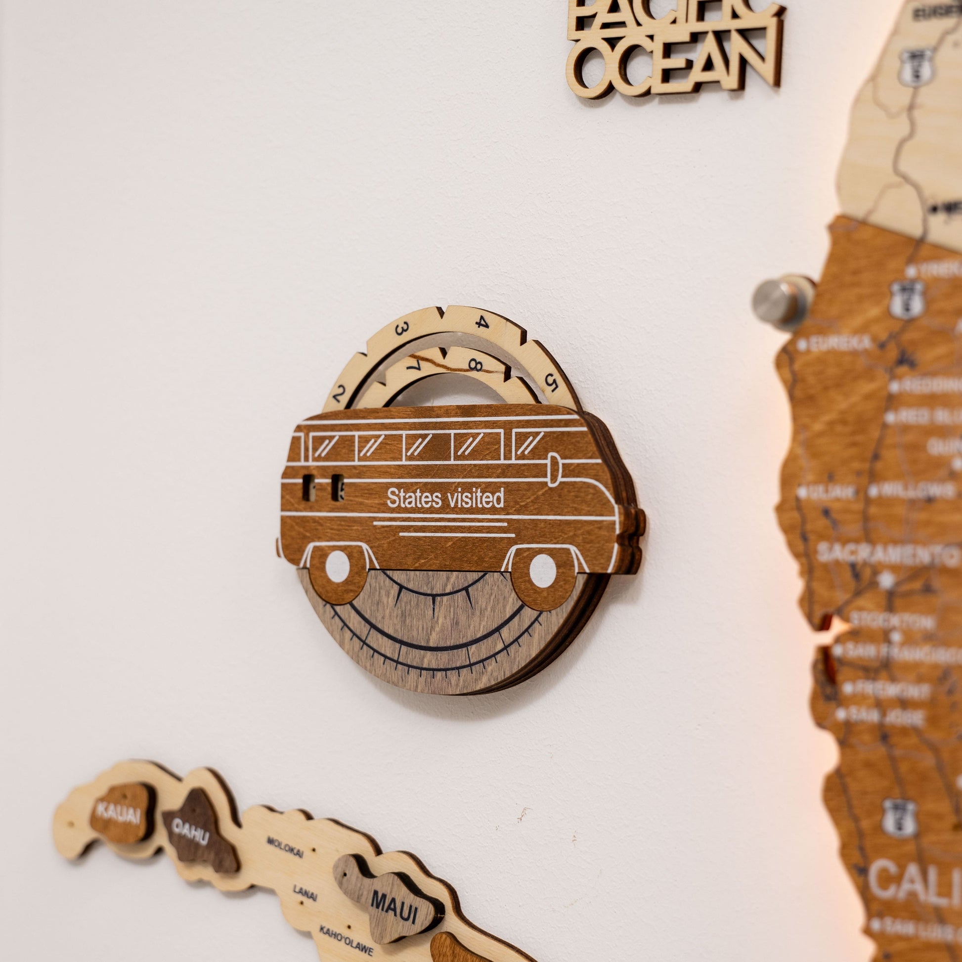 Travel Tracker 3D Wooden USA Map – Multicolor - Renee Lane Company