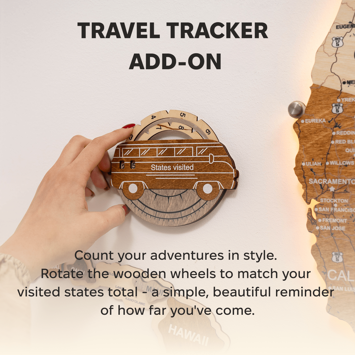 Travel Tracker 3D Wooden USA Map – Multicolor - Renee Lane Company