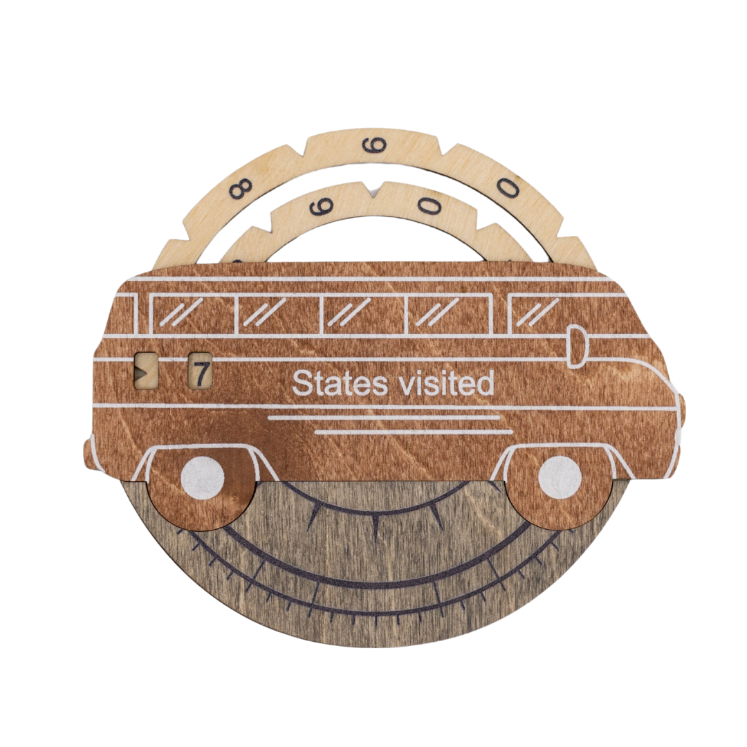 Travel Tracker 3D Wooden USA Map – Smokey - Renee Lane Company
