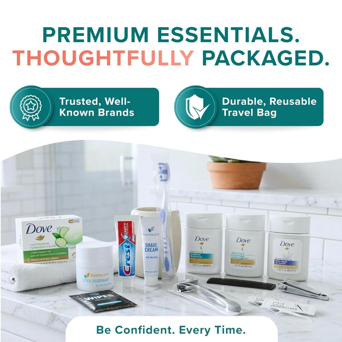 TrekTote 20-Piece Travel Hygiene Kit - Renee Lane Company