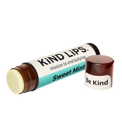 Kind Lips lip balm tube and mini balm, Sweet Mint shade, brown cap