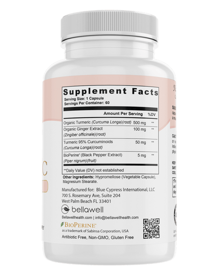 Turmeric & Ginger Formula - by Bellawell - Renee Lane Company