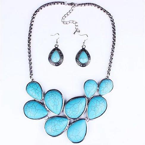 Turquoise Earth Necklace and Earrings Set - Renee Lane Company