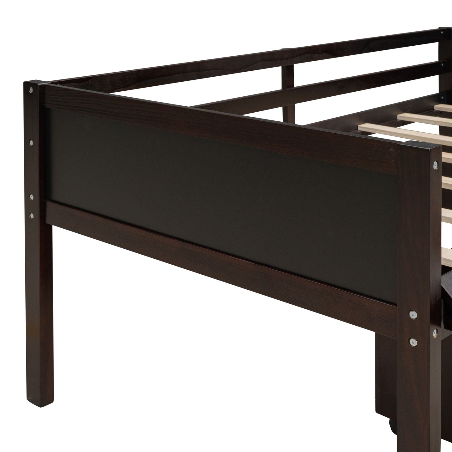 Twin size Loft Bed Wood Bed with Two Storage Boxes - Espresso ( old sku: LP000075AAP ) - Renee Lane Company