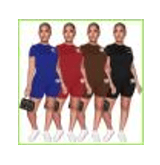 Two Pieces Short Sleeve & Pants Pullover with Side Pockets Set - Renee Lane Company