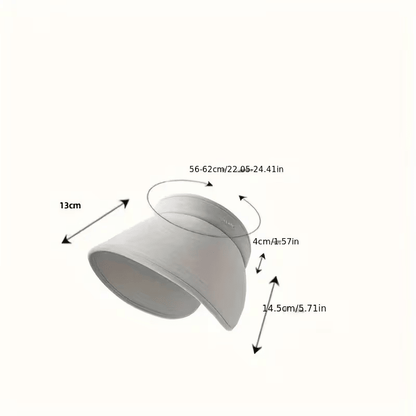 UPF50+ Wide Brim Sun Visor Hat - Rollable Foldable UV Protection Sun Hat, Adjustable Empty Top Sun Cap for Women, Outdoor Travel Beach Hiking Headwear - Renee Lane Company