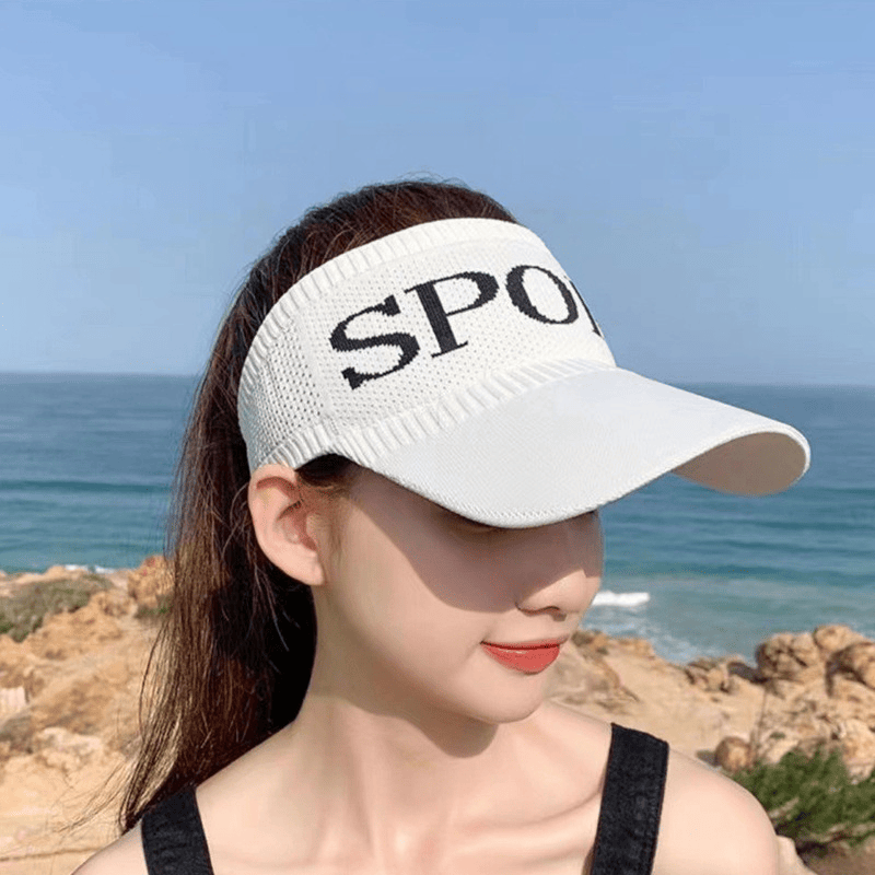 UPF50+ Wide Brim Sun Visor Hat - Rollable Foldable UV Protection Sun Hat, Adjustable Empty Top Sun Cap for Women, Outdoor Travel Beach Hiking Headwear - Renee Lane Company