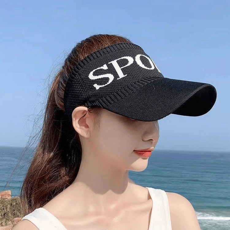 UPF50+ Wide Brim Sun Visor Hat - Rollable Foldable UV Protection Sun Hat, Adjustable Empty Top Sun Cap for Women, Outdoor Travel Beach Hiking Headwear - Renee Lane Company