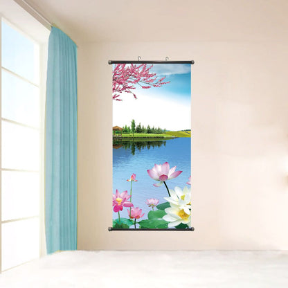 US Cloth Hanging Painting Decoration Artwork Picture Non Fading Lake Mountain Nature Scenerys Modern Landscape Poster Custom Art Canvas Print Wall Decor Photo Office Home Living Room Bedroom - Renee Lane Company
