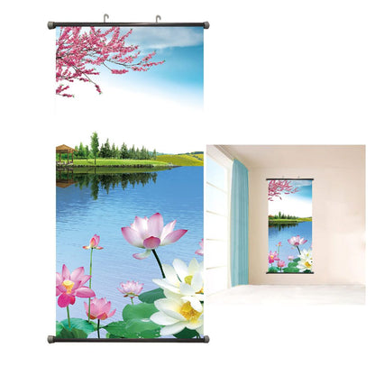 US Cloth Hanging Painting Decoration Artwork Picture Non Fading Lake Mountain Nature Scenerys Modern Landscape Poster Custom Art Canvas Print Wall Decor Photo Office Home Living Room Bedroom - Renee Lane Company