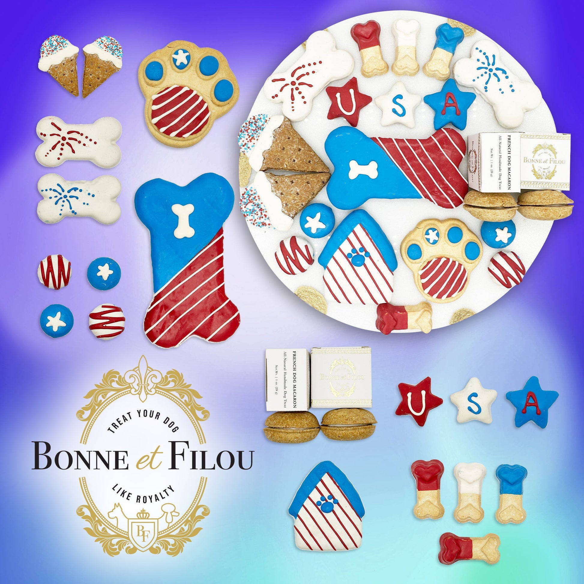 USA Themed Dog Treats Gift Box - Renee Lane Company