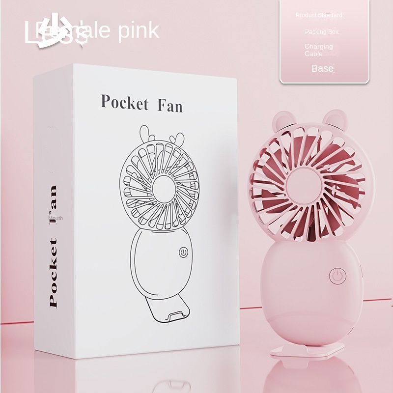 USB mini fan cartoon handheld fan portable desktop charging home electric fan gift - Renee Lane Company