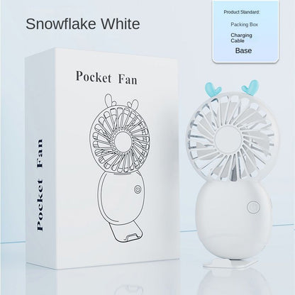 USB mini fan cartoon handheld fan portable desktop charging home electric fan gift - Renee Lane Company
