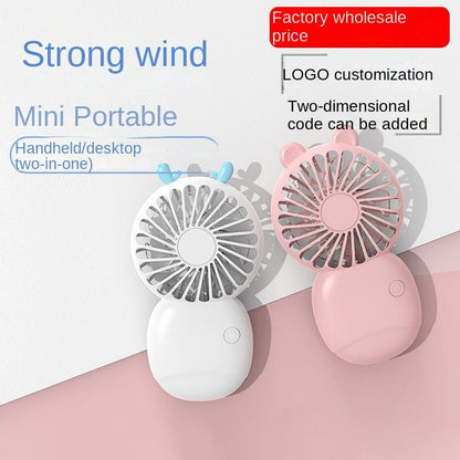 USB mini fan cartoon handheld fan portable desktop charging home electric fan gift - Renee Lane Company