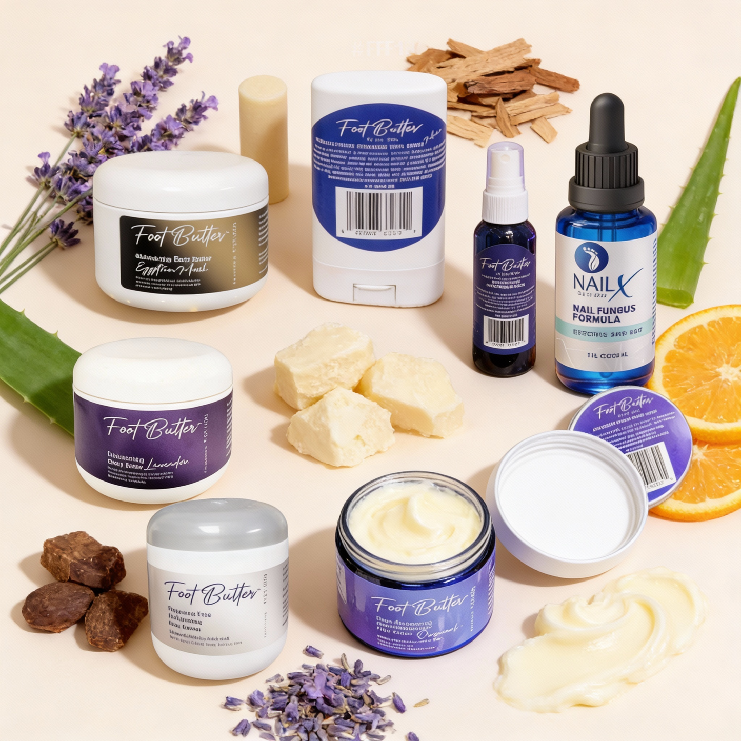 Ultimate Foot & Body Care Bundle – Foot Butter Creams, Body Butter, Heel Balm, Cooling Spray, Nail Repair & Bath Soap - Renee Lane Company
