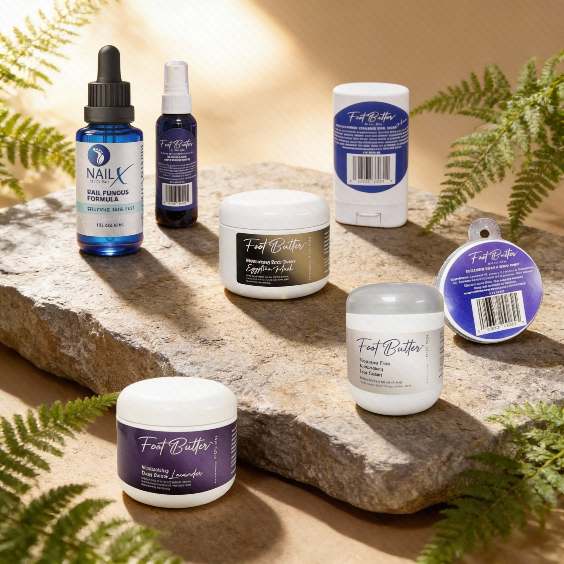 Ultimate Foot & Body Care Bundle – Foot Butter Creams, Body Butter, Heel Balm, Cooling Spray, Nail Repair & Bath Soap - Renee Lane Company