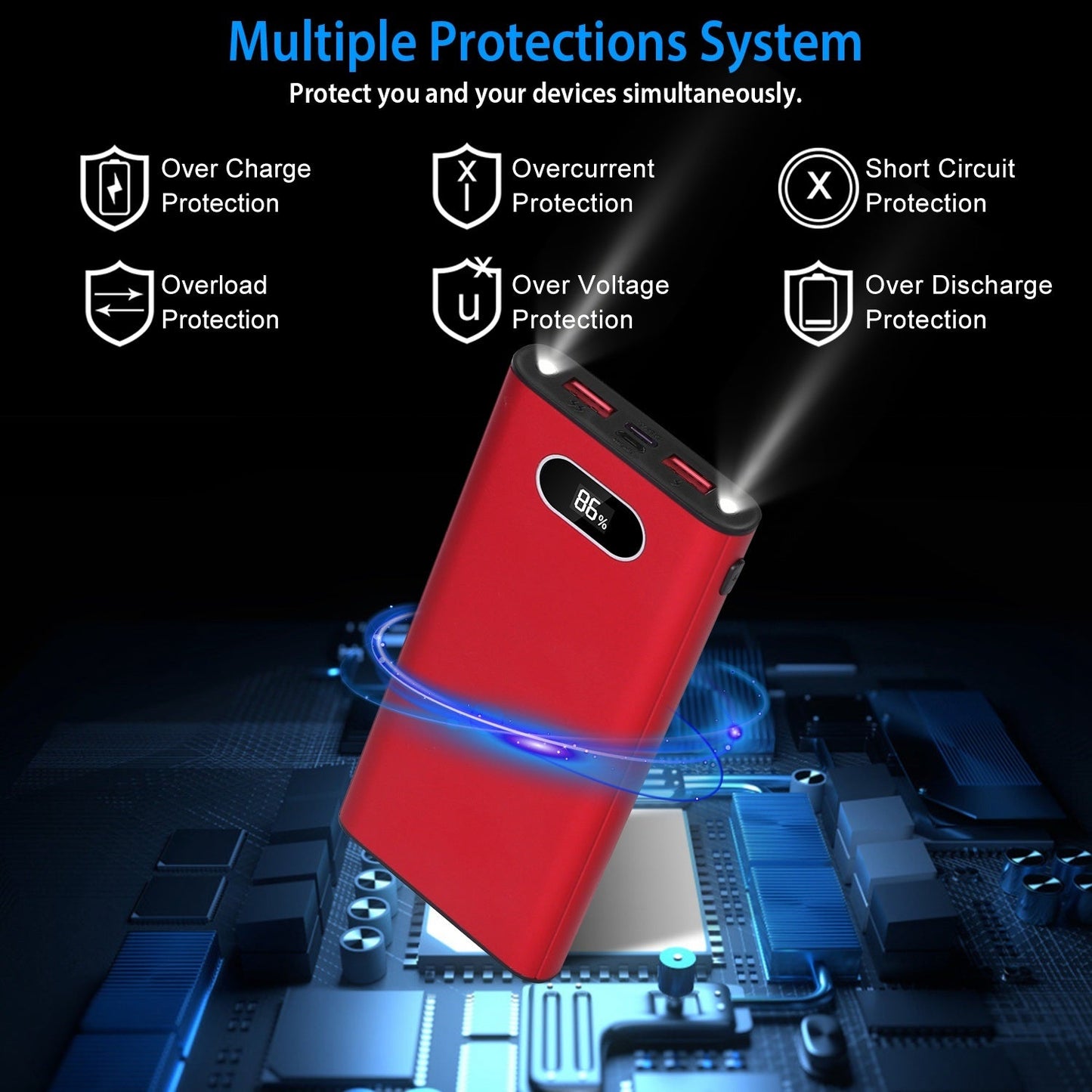 UltraCharge Pro 3-Port 22.5W Power Bank with Digital Display - Renee Lane Company