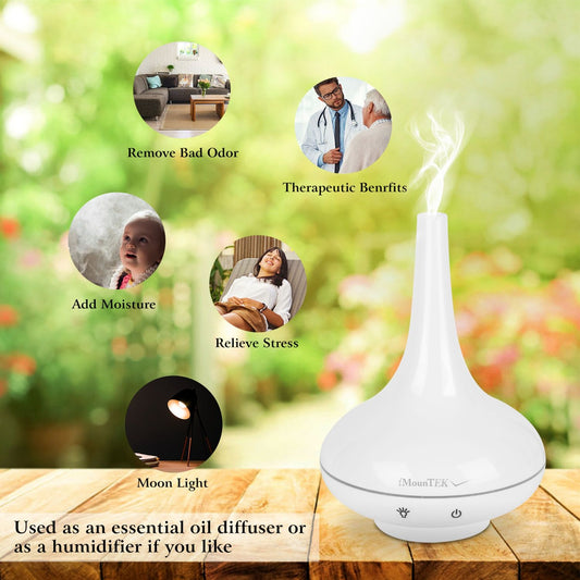 Ultrasonic Cool Mist Humidifier 200ml Aroma Essential Oil Diffuser with Colorful Lights Waterless Auto Off for Office Home Yoga Spa - Renee Lane Company