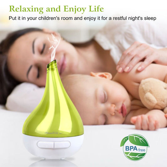 Ultrasonic Cool Mist Humidifier Aroma Essential Oil Diffuser Drop-shaped for Home Office Spa Yoga Room Relax - Renee Lane Company