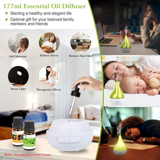 Ultrasonic Cool Mist Humidifier Aroma Essential Oil Diffuser Drop-shaped for Home Office Spa Yoga Room Relax - Renee Lane Company