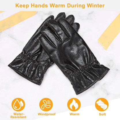 Unisex Leather Winter Warm Gloves Outdoor Windproof Soft Gloves Cycling Skiing Running Cold Winter Gloves - Renee Lane Company