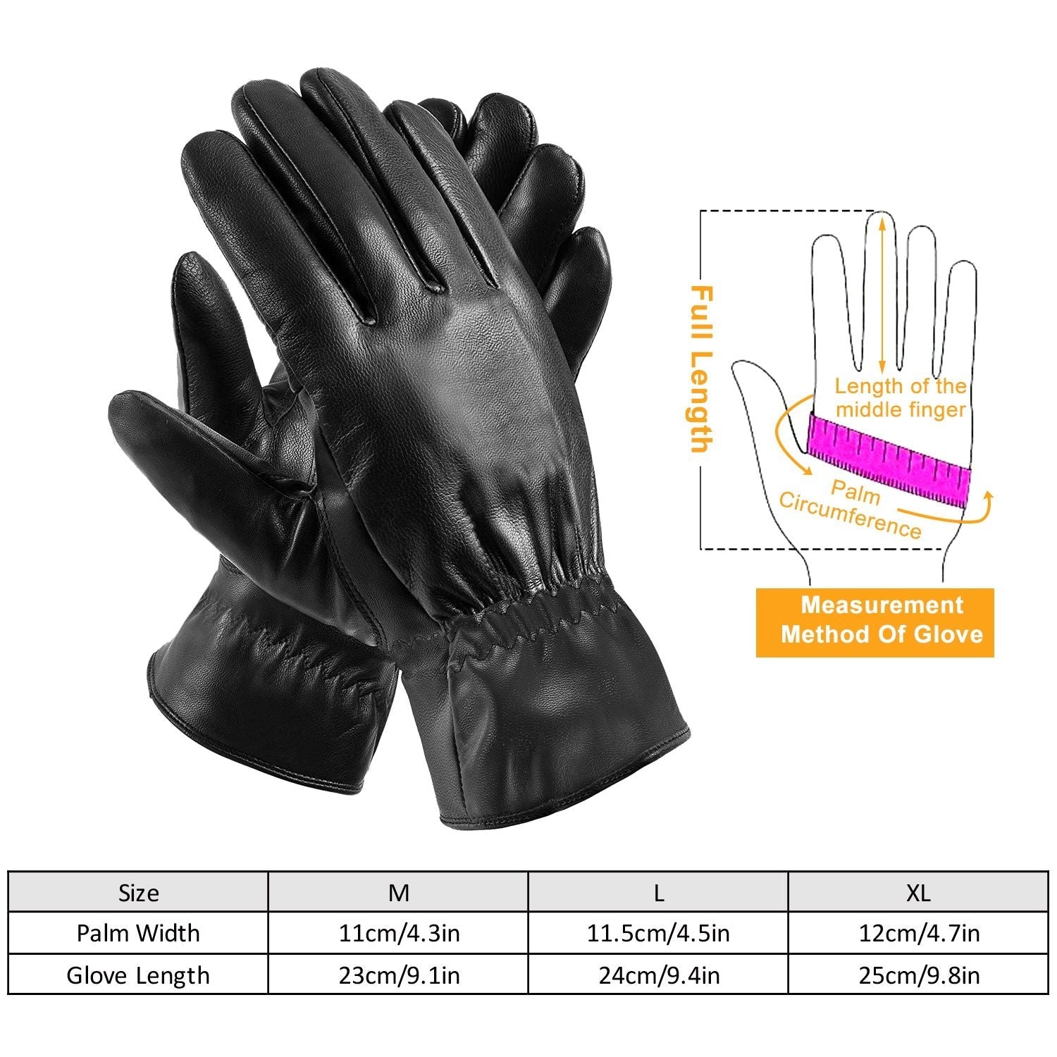 Unisex Leather Winter Warm Gloves Outdoor Windproof Soft Gloves Cycling Skiing Running Cold Winter Gloves - Renee Lane Company