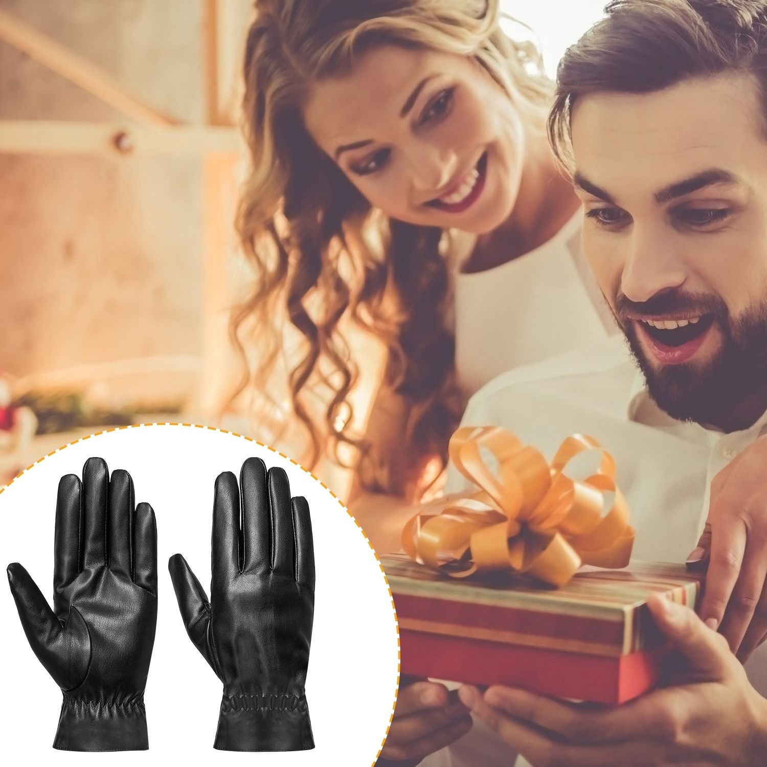 Unisex Leather Winter Warm Gloves Outdoor Windproof Soft Gloves Cycling Skiing Running Cold Winter Gloves - Renee Lane Company