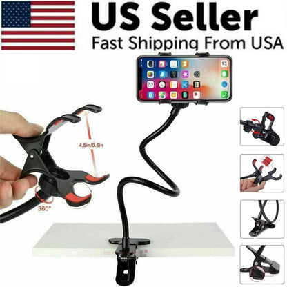 Universal Lazy Mobile Phone Gooseneck Stand Holder Flexible Bed Desk Table Clip - Renee Lane Company