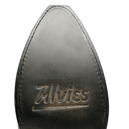 THE BFG II boot heel, black leather with HAVIES embossed on the underside