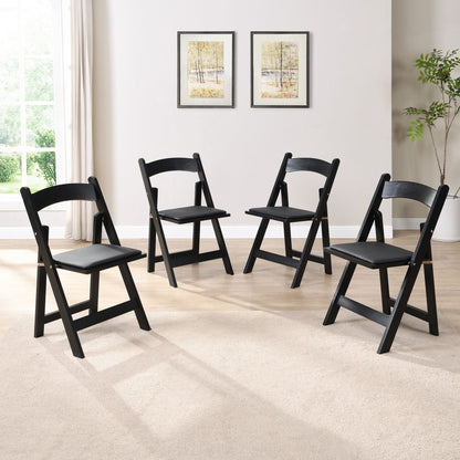 Upholstered folding chair, space saving, easy to carry, 4PCS, Dining room - Renee Lane Company