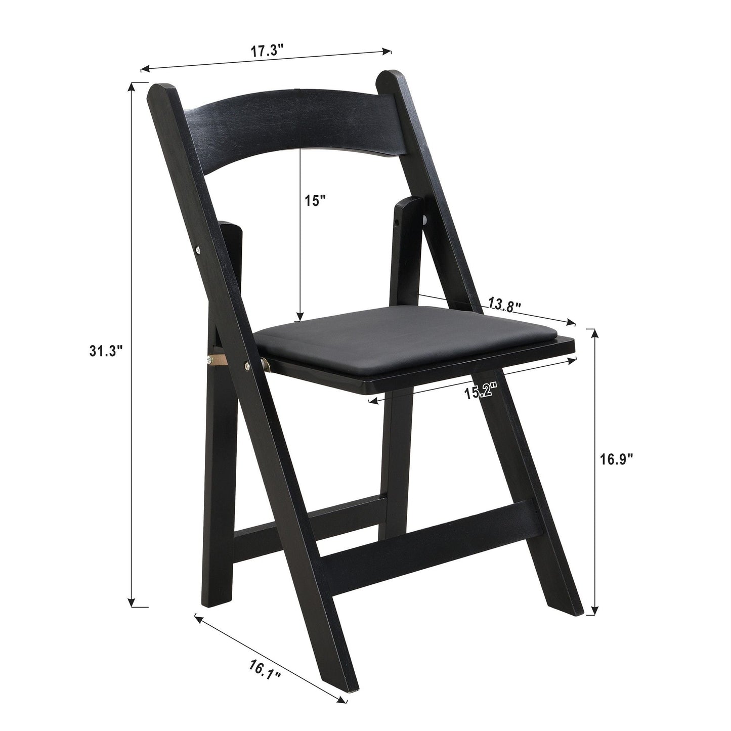 Upholstered folding chair, space saving, easy to carry, 4PCS, Dining room - Renee Lane Company