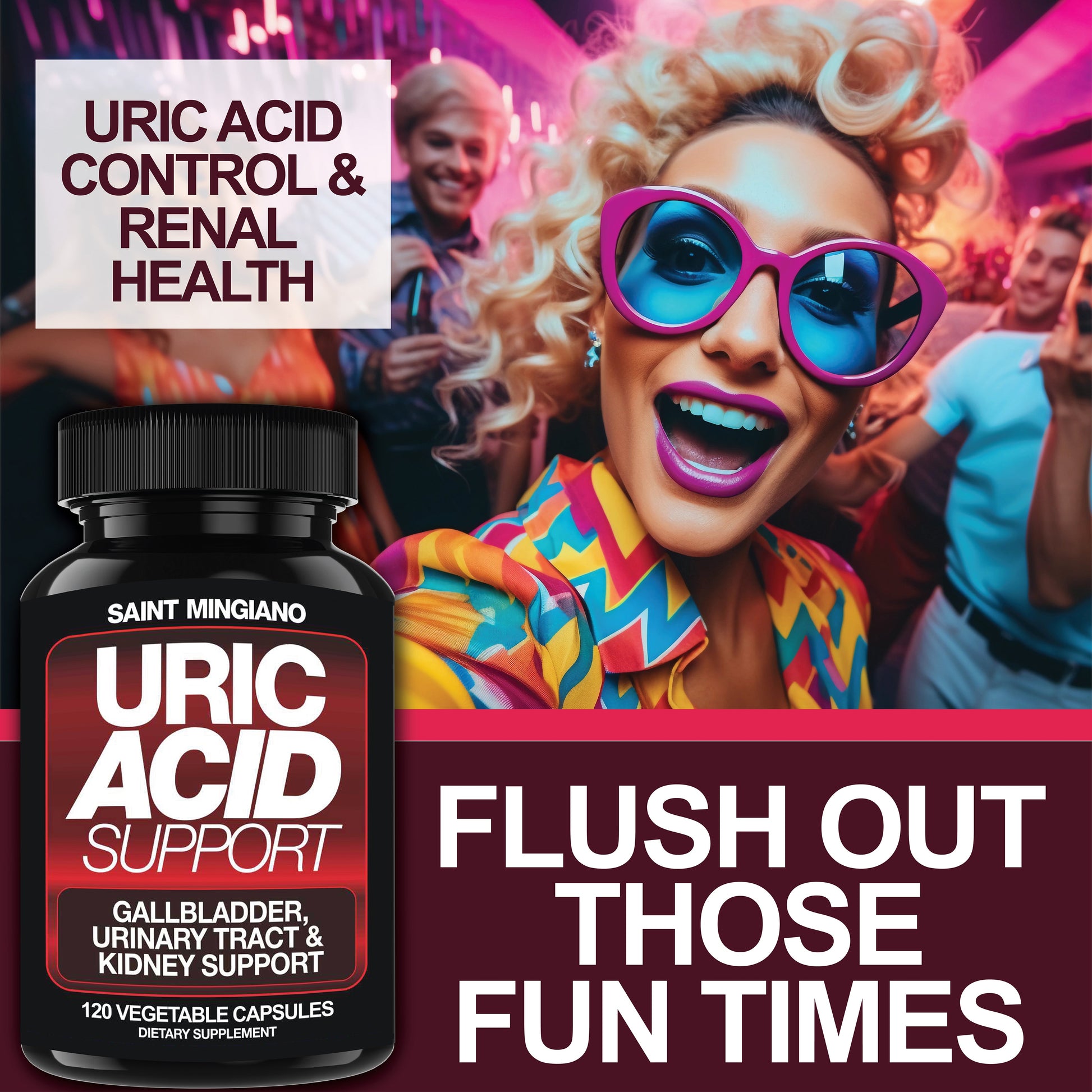 Uric Acid Support -120 Capsules - Supports Kidney Cleanse Detox & Repair, Gallbladder & Urinary Tract Issues - Renee Lane Company