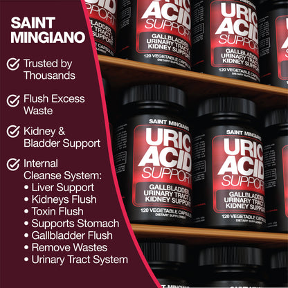 Uric Acid Support -120 Capsules - Supports Kidney Cleanse Detox & Repair, Gallbladder & Urinary Tract Issues - Renee Lane Company